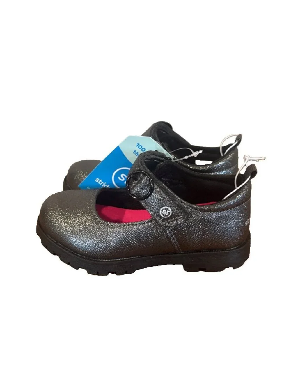 Stride Rite Little Kid Wednesday Gray Sparkle Mary Jane Shoes Sz 7 M NIB Pewter